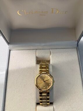 Dior Gold Toned Ladies Bracelet Watch